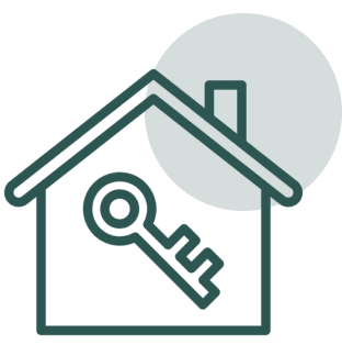 House outline with key symbol