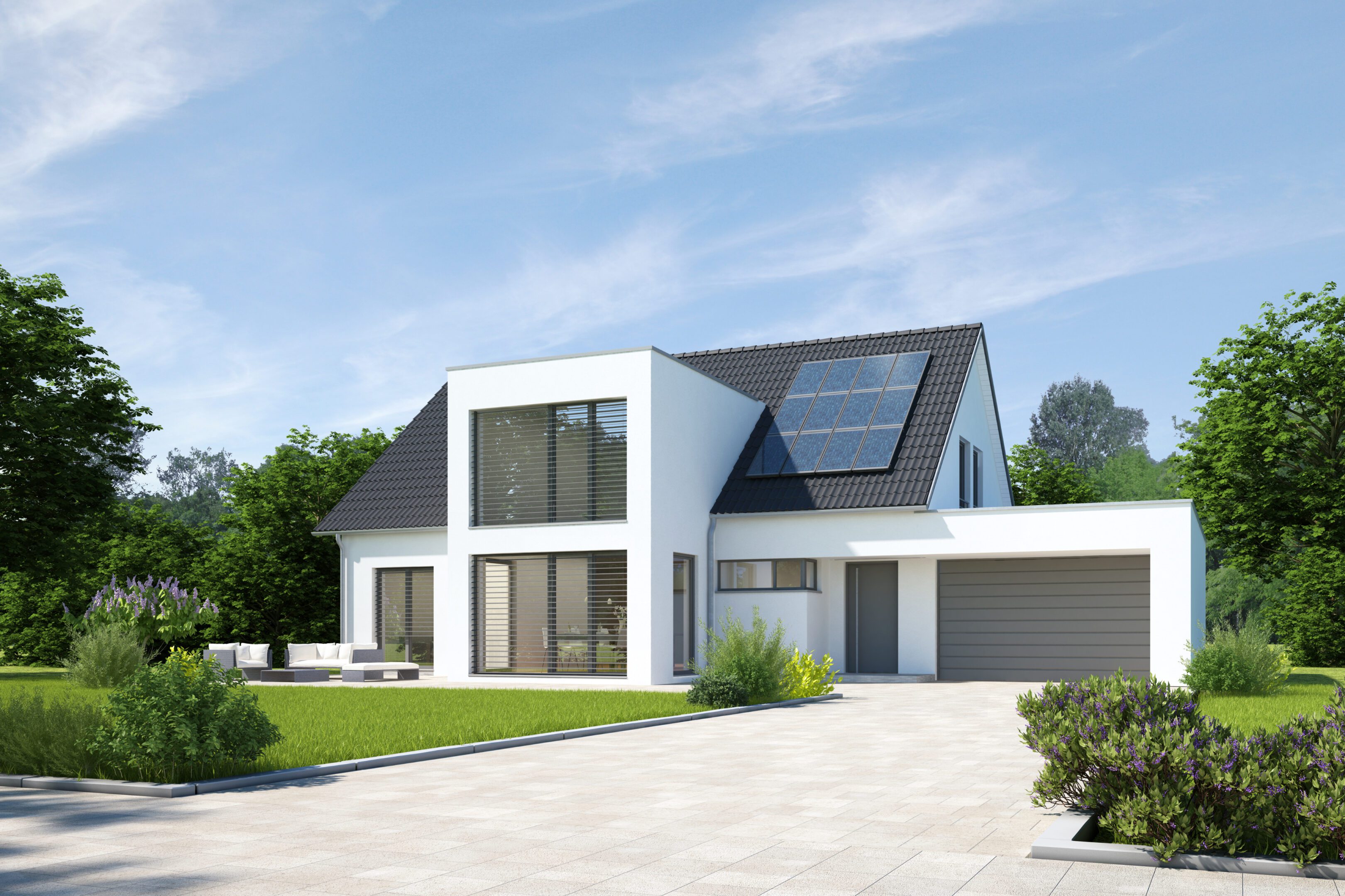 Eco-friendly house design with garden